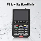 Satellite Finder,-S/-/MPEG-2/MPEG4 Digital Satellite Strength Meter Detector with 6000 Channels TV and Radio Programmable,Support Automatic, Manual and Network