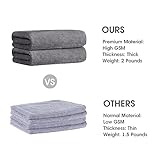 JML Microfiber Bath Towel 2 Pack(30" x 60"), Oversized Thick Towels, Soft, Super Absorbent and Fast Drying, No Fading Multipurpose Use for Sports, Travel, Fitness, Yoga, 30 in 60 in, Grey Count