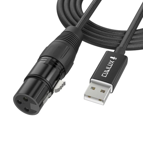 Cubilux USB A to XLR Microphone Cable, USB to XLR Female MIC Cord for Laptop, Computer, PC, 6.6 FT