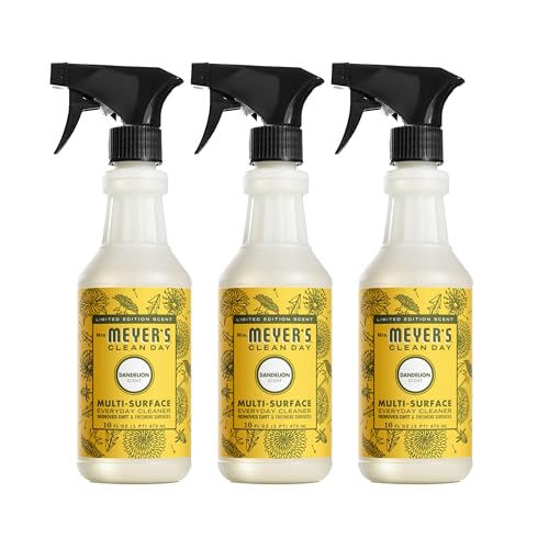 MRS. MEYER'S CLEAN DAY Multi-Surface Everyday Cleaner, Dandelion Scent, 16 Ounce Bottle (Pack of 3)