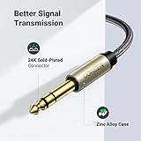 UGREEN 1/8 to 1/4 Stereo Cable 3.5mm TRS to 6.35mm Audio Cable Guitar to Aux Male Cord with Zinc Alloy Housing and Nylon Braid for Guitar, Laptop, Home Theater Devices, Speaker and Amplifiers 6.6FT