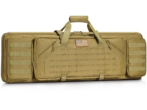 CVLIFE 36" Soft Rifle Case Tactical Double Long Gun Bag,with Lockable Zipper and Backpack Strap,Rifle Backpack Rifle Bag Gun Case for Outdoor Hunting Shooting Range, Flat Dark Earth