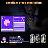 Gwenland Smart Ring Health Ring - Smart Rings for Women Men, Fitness Tracker Ring with LED Display Screen, Sleep Tracker Ring Compatible with iOS/Android Activity Tracker/Heart Rate/SpO2/Sleep/Step