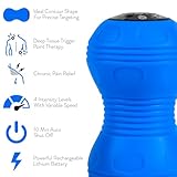 Rolling With It Vibrating Peanut Massage Ball - Deep Tissue Trigger Point Therapy, Myofascial Release - Handheld, Cordless - 4 Intensity Levels - Dual Lacrosse Ball Vibration Massager (Blue)