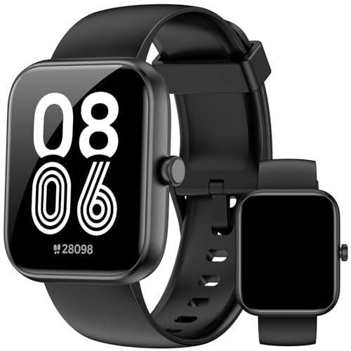 Smart Watch with Alexa Built-in, 1.83" HD Touchscreen, Bluetooth Call/Make Calls, IP68 Waterproof Fitness Tracker with 120+ Sport Modes, 24/7 Heart Rate & Sleep Monitor for iOS/Android (Black)