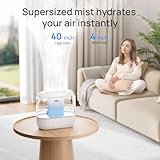 Dreo Humidifiers for Bedroom, Top Fill 4L Supersized Cool Mist Humidifier, 32H Runtime, 28 dB Quiet Ultrasonic Air Humidifier for Large Room, Plants, Baby Nursery, Indoor, Night Light, Easy to Clean