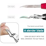 Ingrown Toenail Clippers(Upgrade), Steel Nail Clippers for Professional Podiatrist, Unique Long Handle Curved Blade Tool for Thick & Ingrown Nails, Suitable for Men, Women and Elderly-XIORRY