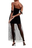 French Connection Womens Alizee Sheer Tea Length Maxi Dress Black 8