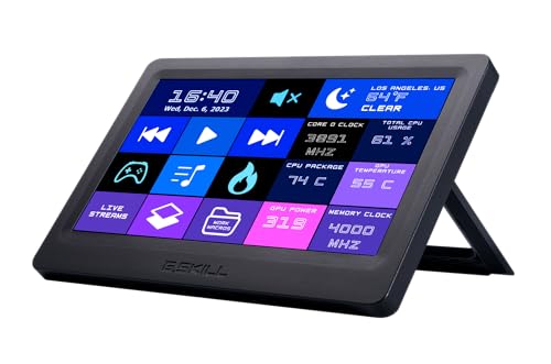 G.SKILL WigiDash PC Command Panel - 7 inch Touch Display, Up to 20 (5x4) Widget Grid, Customizable Hotkeys/Shortcuts/Widgets, Monitor System Performance (Windows 10 and 11, USB Powered)