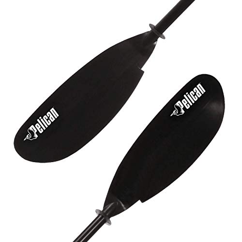 Pelican Poseidon Paddle 89 in - Aluminum Shaft with Reinforced Fiberglass Blades - Lightweight, Adjustable Kayak Paddle - Perfect for Kayaking Boating & Kayak Fishing (Black, 2020 Model)