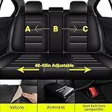 IKABEVEM Car Seat Covers Fit for VW Volkswagen Jetta 2007-2024 2025: Full Set Luxury Leather Automotive Seat Covers, Car Seat Protector(5 Seats, Black)