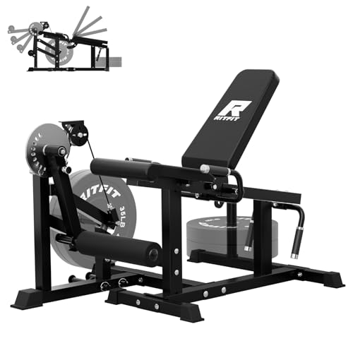 RITFIT Leg Extension and Curl Machine, 700LB Adjustable Leg Curl Machine, Seated Leg Extension and Lying Curl Machine for Home Gym, Leg Workout Equipment Compatible with 1'' and 2'' Weight Plates