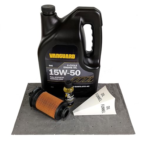 Vanguard 5-Quart 15W-50 Synthetic Oil Change Kit for Briggs 810cc and Big Block Engines with Oil Guard
