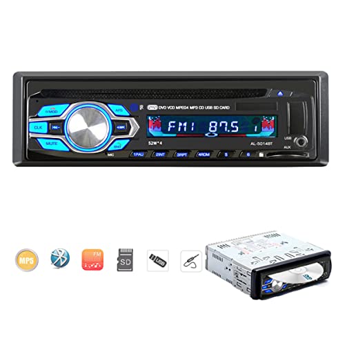 1Din 12V Car DVD CD Player Vehicle MP3 Car Stereo Handfree Call Autoradio Bluetooth Aux-in FM USB Remote Control 4 * 45W Speaker Car MP3 Player 2 Channels Video Output