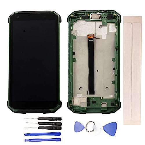 JayTong LCD Display & Replacement Touch Screen Digitizer Assembly with Free Tools for Black-View BV9500 / BV9500 Pro with Green Frame