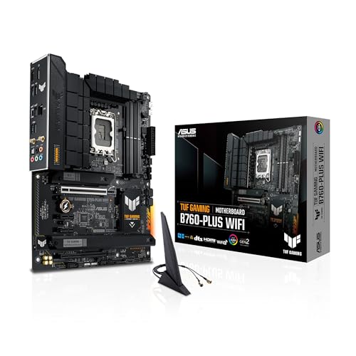 ASUS TUF GAMING B760-PLUS WIFI Intel B760 LGA 1700 ATX motherboard, Ready for 14th, 13th & 12th Gen Intel® Core CPU, 12+1+1 Stages, PCIe 5.0, 3x M.2, DDR5, 2.5G, USB 3.2 Type-C®, Thunderbolt 4™, USB4®
