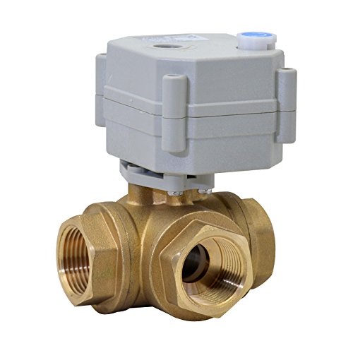 3 Way 1 inch 12V/24VAC/DC 9-24VAC/DC T Port Auto Return Brass Electrical On/Off Motorized Ball Valve