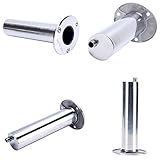 Amarine Made 4-Pack Heavy 316 Duty Stainless Steel Rod Holders with Drain, Flush Mount Fishing Rod Pole Holders, 30 Degree, 15degree, 90 Degree (15 Degree)