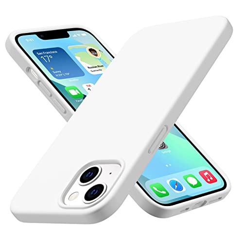 CellEver Heavy-Duty Silicone Case for iPhone 13 - Military Drop Protection, Elevated Screen & Camera Protection, Scratch-Free Interior, White
