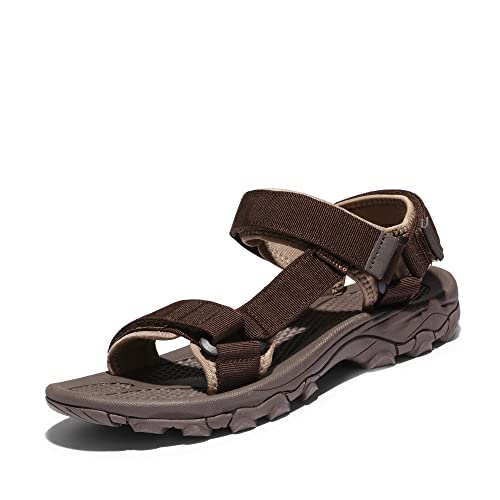 NORTIV 8 Men's Sandals Hiking Sports Lightweight Summer Water Arch Support River Open Toe Athletic Trail Outdoor Walking SandalsBrown Size 10.5 LANGDO 2