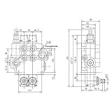 Cable Remote Control Valve Kit, Hydraulic Flow Control Valve with 2 Spool Valve 80lpm/ 21gpm and 2 Cables Remote Joystick