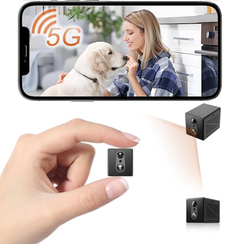 4K Mini Wireless 5G Camera WiFi Indoor Home HD Micro Security Camera, Small Dog Nanny Cam Pet Baby Car Outdoor Cameras, 100 Days Battery Life 150 angle Night Vision Motion Detection Cloud & SD Storage