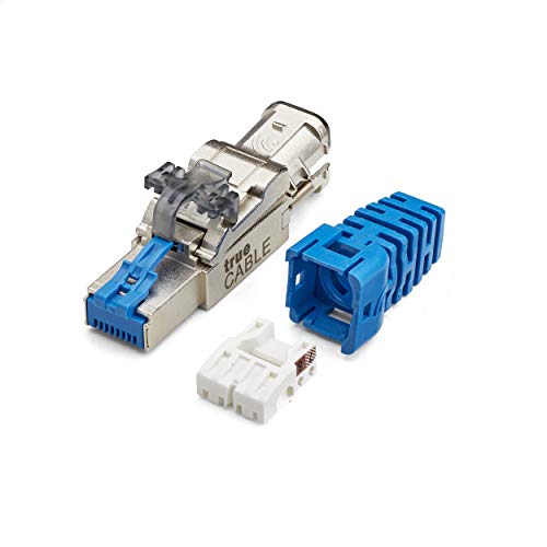 trueCABLE Cat6A Toolless Field Termination Plug, Shielded (STP), PoE++ (4PPoE), TAA Compliant, ANSI/TIA & ISO/IEC Certified, CE Listed, Modular RJ45 Male Connector, 12 Pack