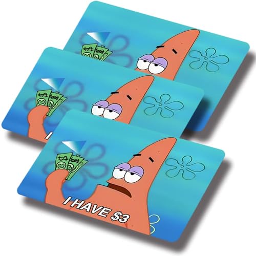Thaph-Ky 3 Pcs Funny Meme I Have Three Dollars Credit Card Skin for Ebt, Atm, Transportation, Bank Card - Debit Card Sticker Funny - Protecting No Bubble Anti-wrinkling Slim Full Cover