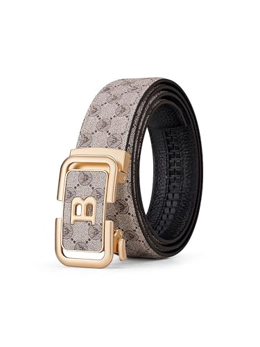 VANVANNANBA Men Designer Belts, Fashion Leather Ratchet Belts with Autoamtic Buckle for Dress Casual Business