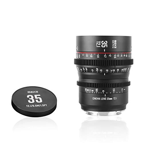 MEKE 35mm T2.1 Super 35 Prime Manual Focus Cinema Lens for EF-Mount Cine Camera Compatible with C200 C300 II, RED Komodo, BMPCC 6K, Z CAM E2-S6 BMPCC6K Pro