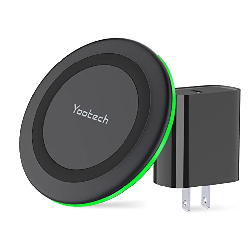yootech Wireless Charger, 10W Max Wireless Charging Pad with Quick Adapter, Compatible with iPhone 16e/16/16 Plus/16 Pro Max/15/14/13/SE 2022/12/11/X/8,Samsung Galaxy S22/S21/S20, for AirPods Pro 2