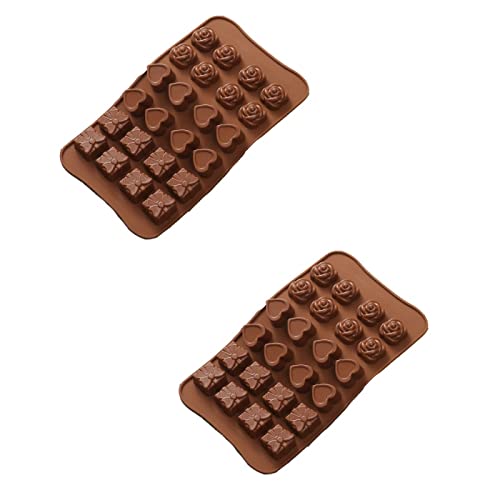 Silicone Bake Molds Chocolate Silicone Mold 3D Flower Bear Rose Square Muffin Bar Sphere Heart Shape Ice Candy Moulds Forms 2Pcs 06