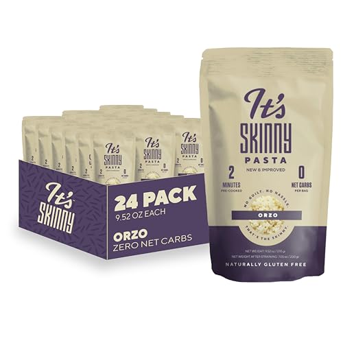 It’s Skinny Orzo – Gluten Free Orzo, Low Carb Pasta, Keto & Vegan-Friendly, Konjac Rice, Sugar-Free, High in Fiber, Only 4.5 Calories Per Serving, Ready in 2 Minutes (24 Packs)