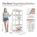 HOMEDANT House 5 Tier 24.1" W Laminated Metal Shelving Unit Adjustable Storage Utility Rack Heavy Duty Shelves Organization Multipurpose Shelf Kitchen Garage Pantry Closet 1 Pack