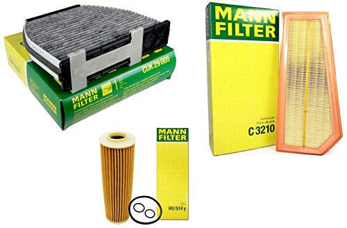 Mann Oil Air Carbon Cabin Filter Kit for Mercedes W204 C250 1.8 L4 2012-2015
