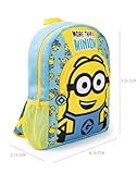 Minions Boys Backpack Dave Blue & Yellow Rucksack with Adjustable Straps All Over Print School Bag For Kids Movie Gift