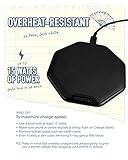 Smartish Fast Wireless Charger - Charge Island - Qi-Certified 15W Universal Charging Pad [Textured & Non-Slip] for iPhone, Samsung Galaxy, AirPods Pro, Qi-Enabled Devices - Black Tie Affair