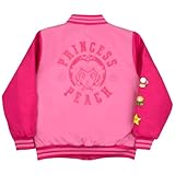 Nintendo Super Mario Bomber Jacket for Girls, Mario and Luigi Bomber Jacket (Peach Pink, Size 6/6X)