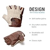 Portland Design Works 1817 Cycling Gloves - Unisex Fingerless Biking Gloves, Biking Accessories, Natural/Brown, Small