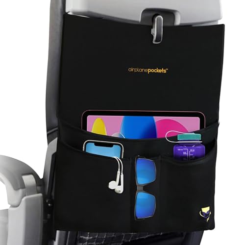 Airplane Pockets Airplane Tray Table Cover with Pocket Organizer | Seat Back Organizer & Storage for Personal Items | Travel Accessories | Clean and Convenient Airplane Travel Essentials for Flying