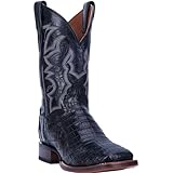 Dan Post Mens Kingsly Croc Embroidered Square Toe Pull On Dress Boots Mid Calf - Black - Size 15 D