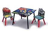 Delta Children Kids Table and Chair Set With Storage (2 Chairs Included) - Ideal for Arts & Crafts, Snack Time, Homework & More, Disney/Pixar Cars, 3 Piece Set