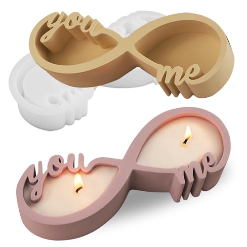 Japleed Love Candle Holder Silicone Molds, Couple Container Resin Concrete Molds, Epoxy Resin Casting Plaster Storage Jar Box Molds for Jewelry Holder Succulent Pot Valentine Decor