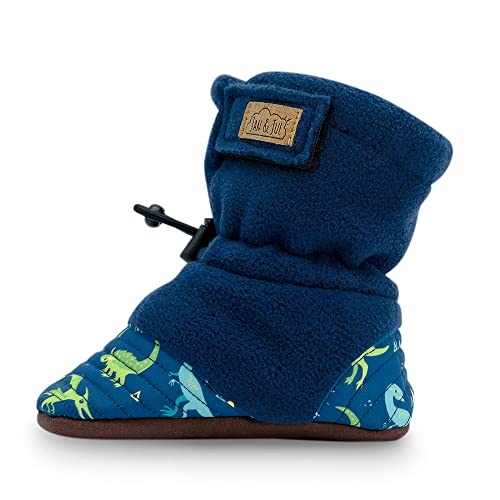 JAN & JUL Baby Boys & Girls Shoes for First Walkers with Warm Fleece (Dinoland, Large Toddler)