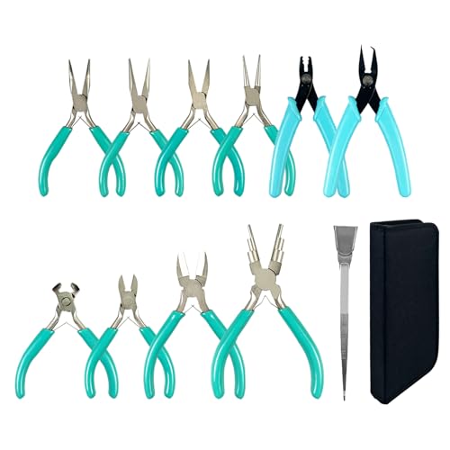 MeilsurY 11-Piece jewelry pliers set,Jewelry-making plier tools with stainless steel jewelry tweezers for crafting,beading,and repairing