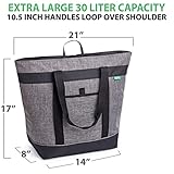 Jumbo Insulated Cooler Bag (Charcoal) with HD Thermal Insulation - Premium, Collapsible Soft Cooler Makes a Perfect Insulated Grocery Bag, Food Delivery Bag, Travel Insulated Bag or Beach Cooler Bags