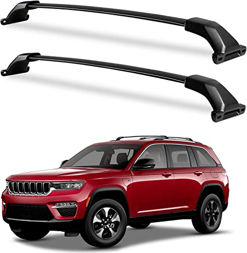 Wonderdriver Roof Rack Cross Bars Compatible with Jeep Grand Cherokee L 2021-2025 and 2022 2023 2024 2025 Grand Cherokee WL, Heavy Duty 260lb Aluminum Crossbar Racks Roof Rail Rooftop Luggage Canoe