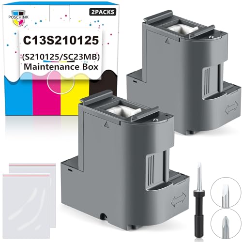 C13S210125 Ink Maintenance Box (S210125/SC23MB), Waste Ink Tank Replacement Compatible for EPSON Surecolor SC-F170 F100 F150 Dye Sub Printers - 2 Packs