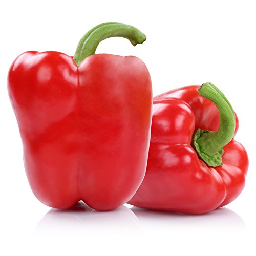 Clovers Garden Red Bell Pepper Plants- Two (2) Live Plants – Non-GMO - Not Seeds – Each 4"-8" Tall in 4 Inch Pots - Sweet, Early Producer