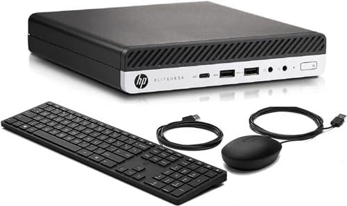 HP EliteDesk 800 G5 Mini Desktop Computer PC, 9th Gen Intel Core i5-9500T, 16GB DDR4 Memory, 512GB SSD, Keyboard & Mouse, WiFi, Bluetooth, Intel UHD Graphics 630, Windows 10 Pro (Renewed)